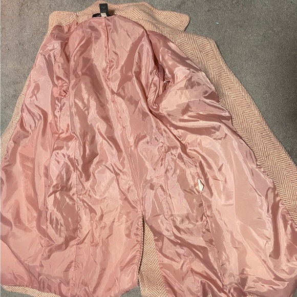 Victoria's Secret Moda international Pink and white Wool Blend Overcoat Peacoat - Picture 3 of 10